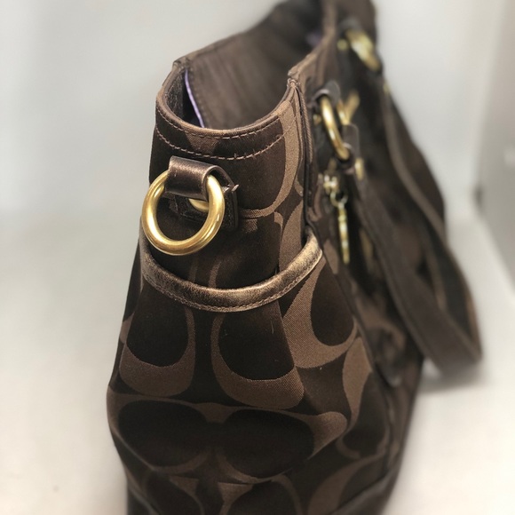 COACH POPPY LOVERS! SIGNATURE BROWN TOTE 14364 BAG - Picture 3 of 8